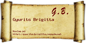 Gyurits Brigitta névjegykártya